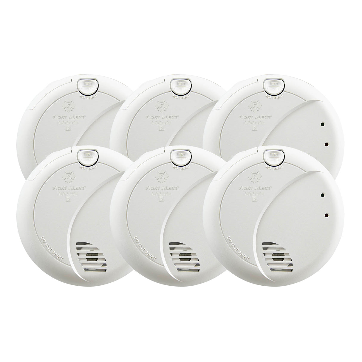 Smoke Alarms front view 6 pack