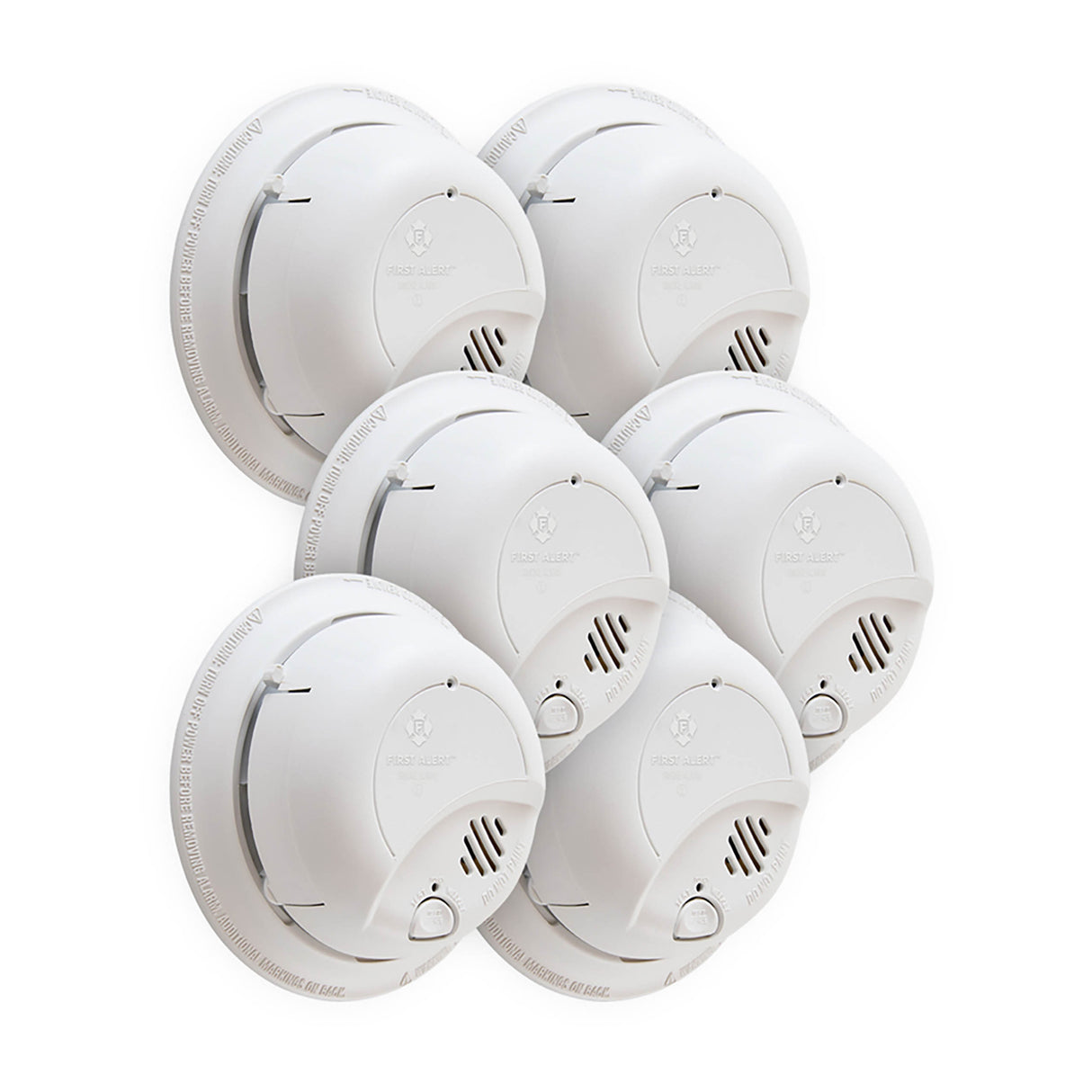 9120B6CP 6pk - Angle Hardwired Ionization Smoke Alarm with Battery Backup