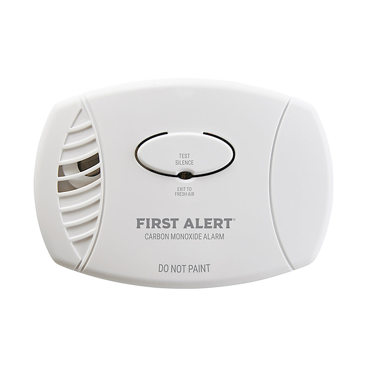 Front facing white CO3-P01 plug-in CO Alarm
