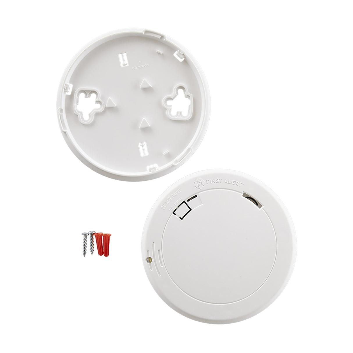 Smoke Alarm with mounting plate, screws and anchors