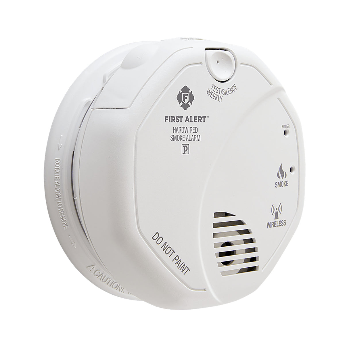 SA521CN-3ST Interconnected Smoke Alarm with Hardwire Adapter Included - At an Angle