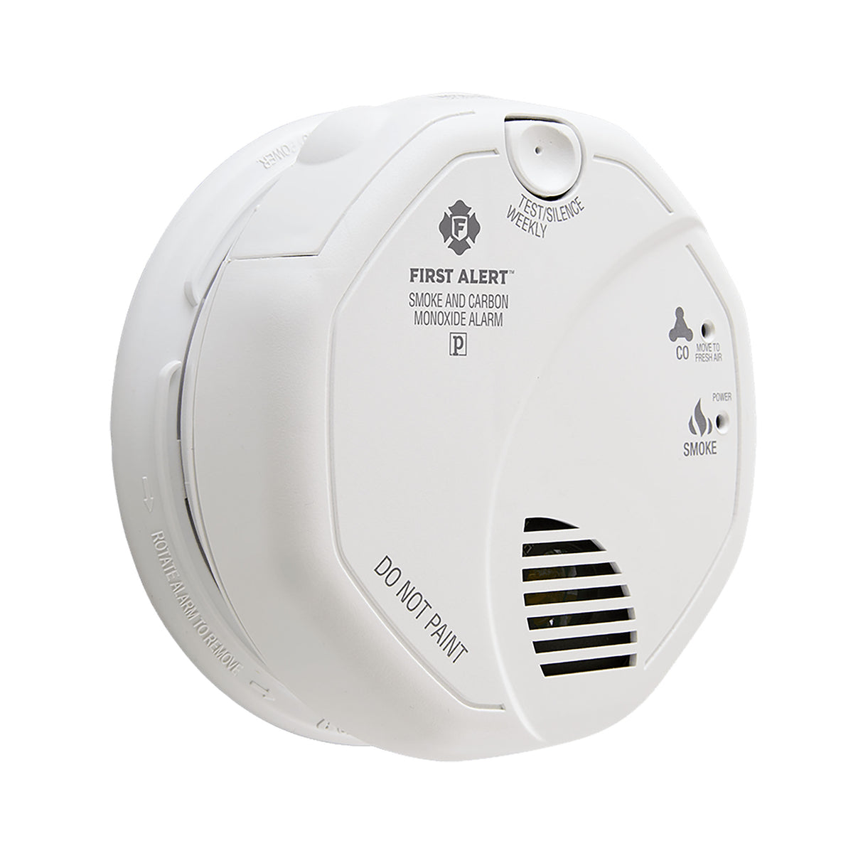 SC7010B Hardwired Combination Smoke and CO Alarm with Battery Backup - At an Angle