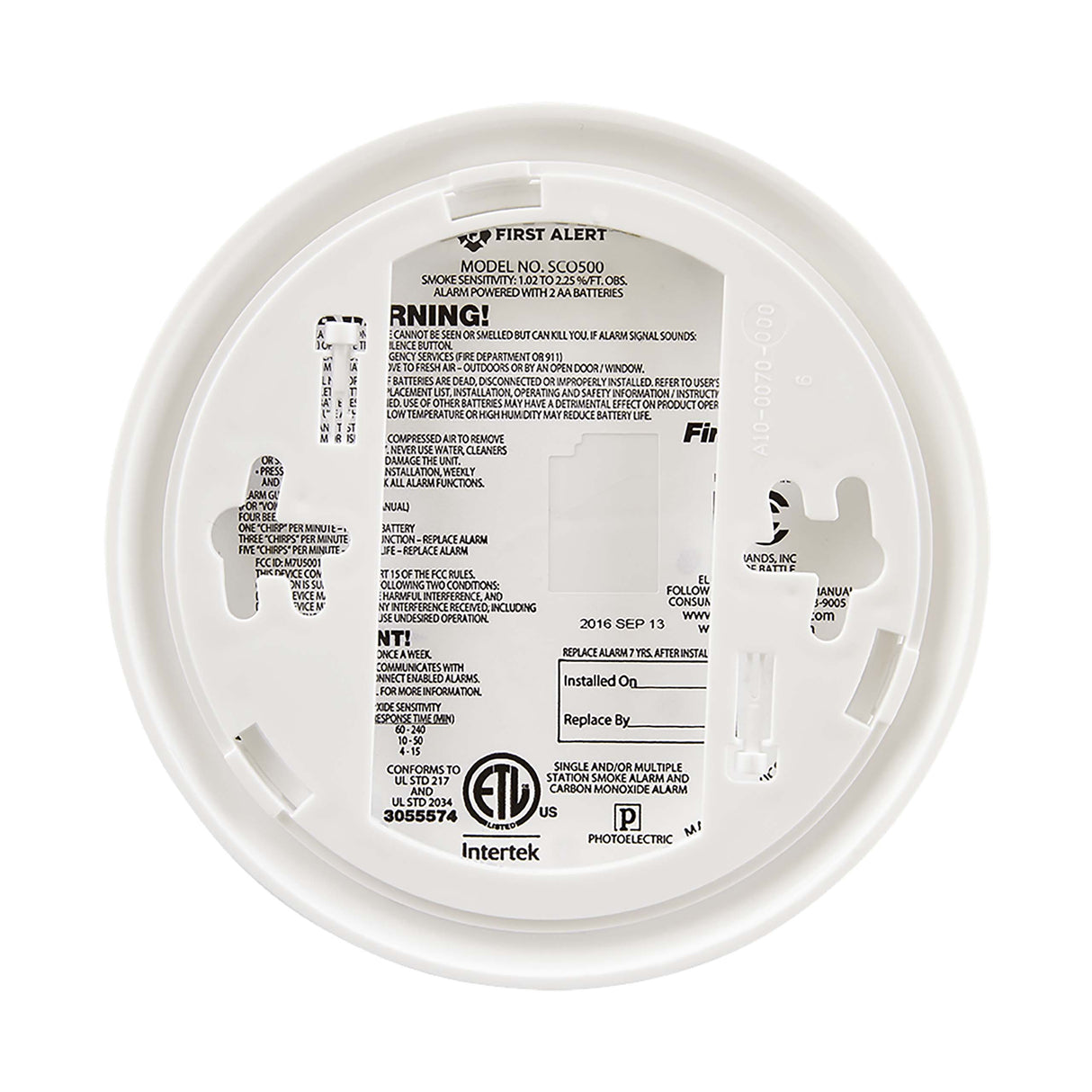 SCO500 Wireless Interconnected Combo Smoke and CO Alarm with Voice Alerts - Back