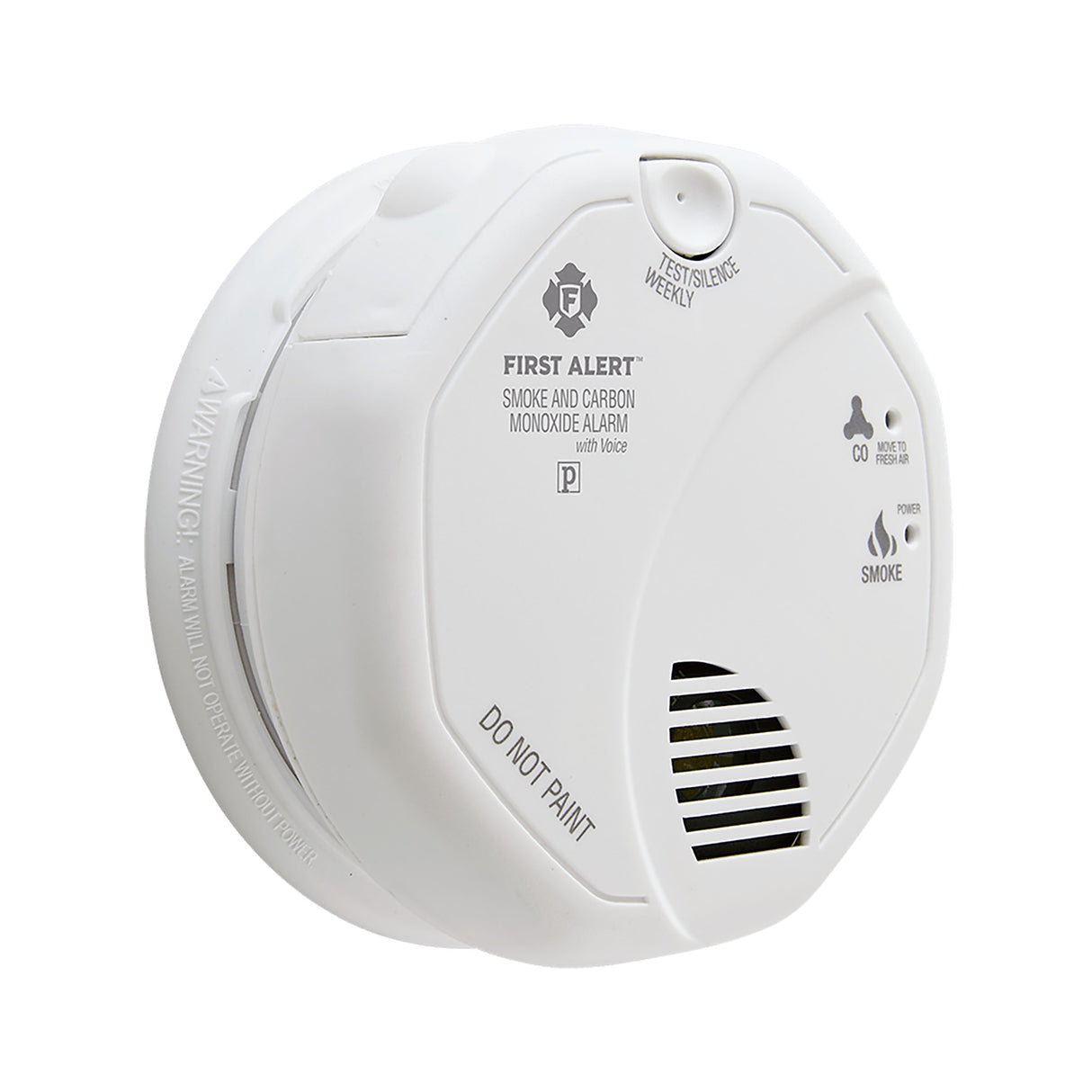 SCO7 Combination Battery Smoke and CO Alarm with Voice and Location - At an Angle