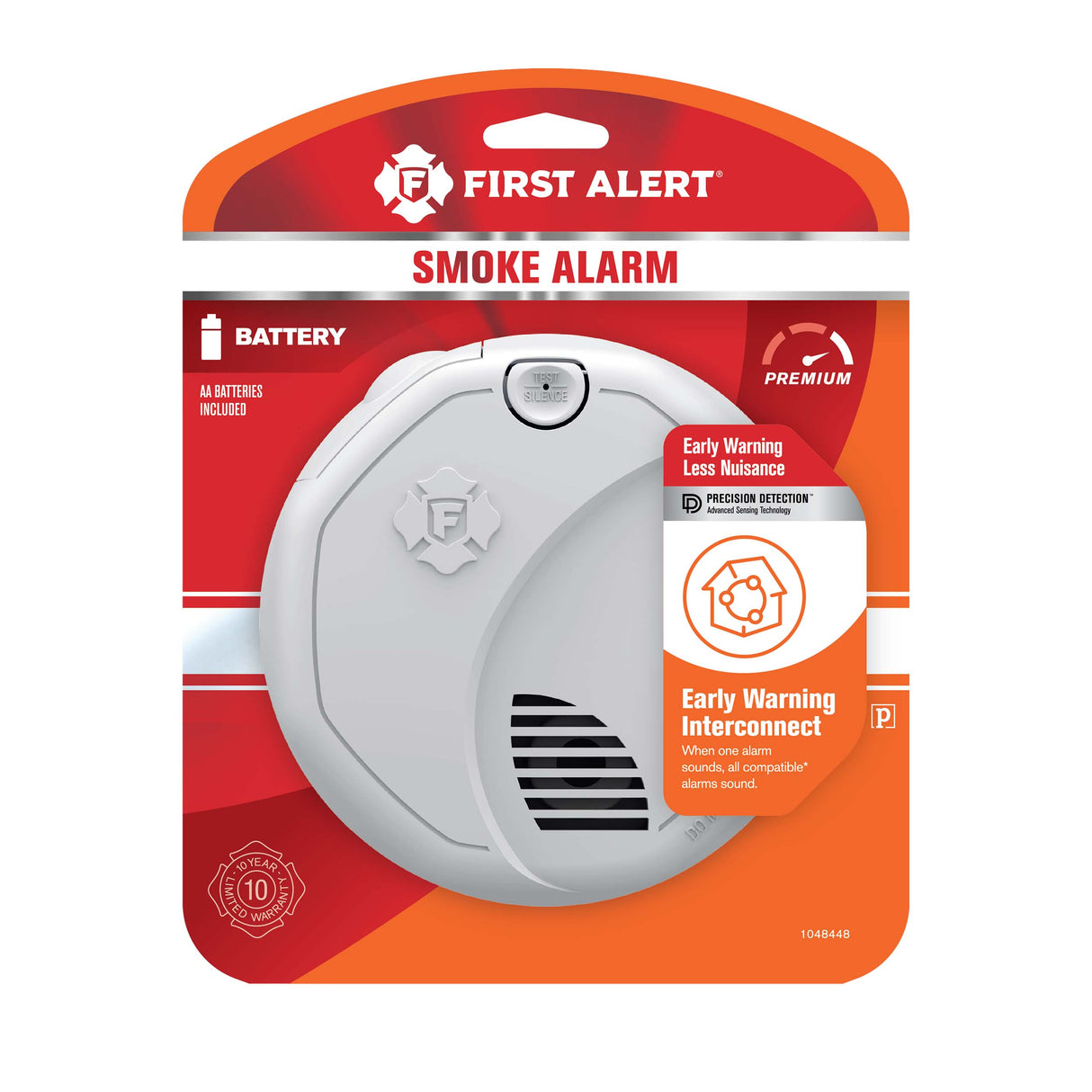 Interconnect Battery-Operated Smoke Alarm with Voice Alerts