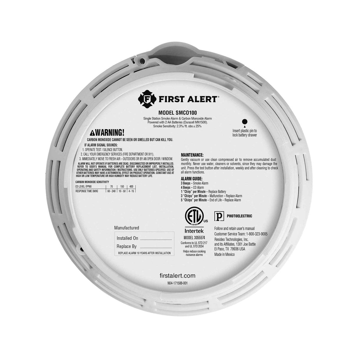 Battery-Operated 2-in-1 Smoke & Carbon Monoxide Alarm