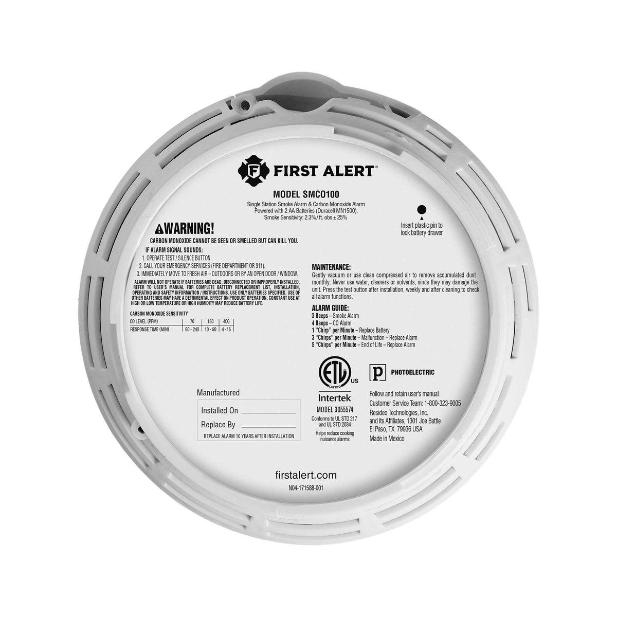 Battery-Operated 2-in-1 Smoke & Carbon Monoxide Alarm