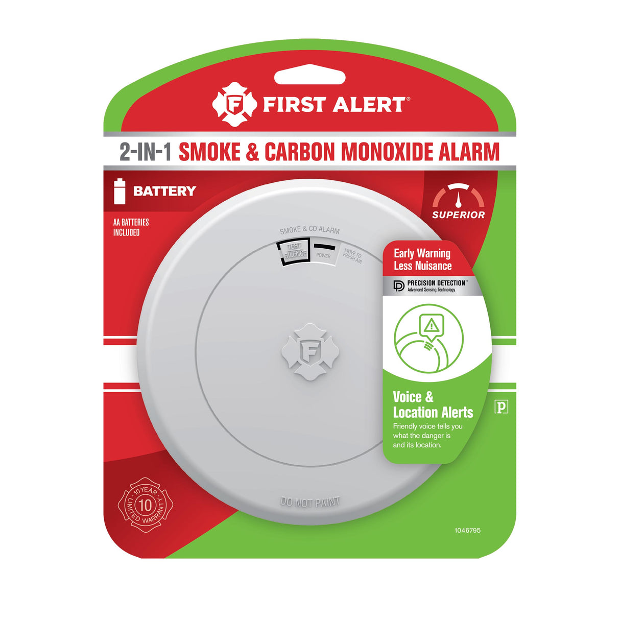 Combo Smoke and CO alarm w/Voice Warning and Location