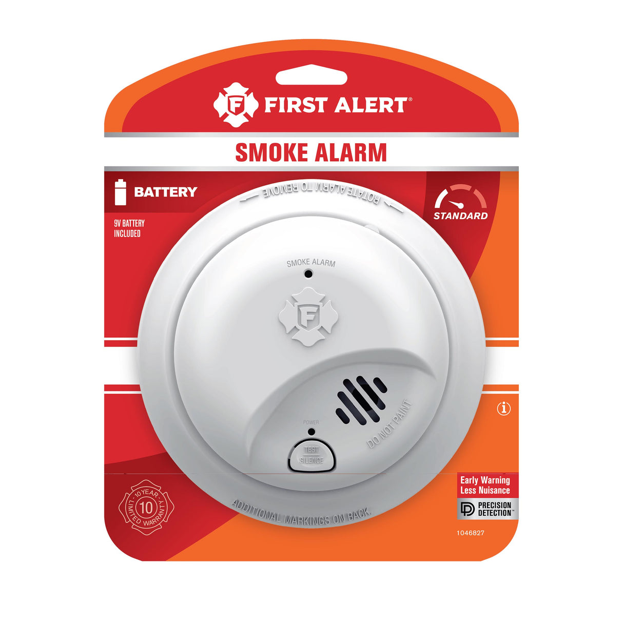 Smoke Alarm front view in package 1 pack