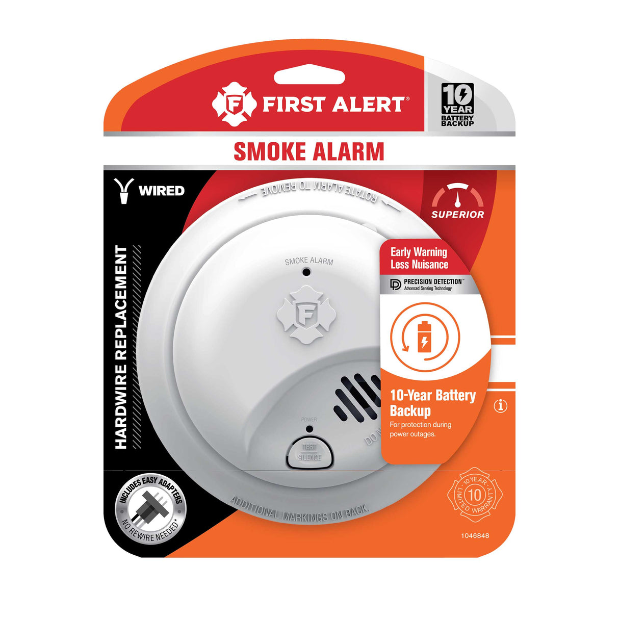 Smoke Alarm front view in package 1 pack