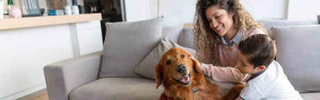 family with dog