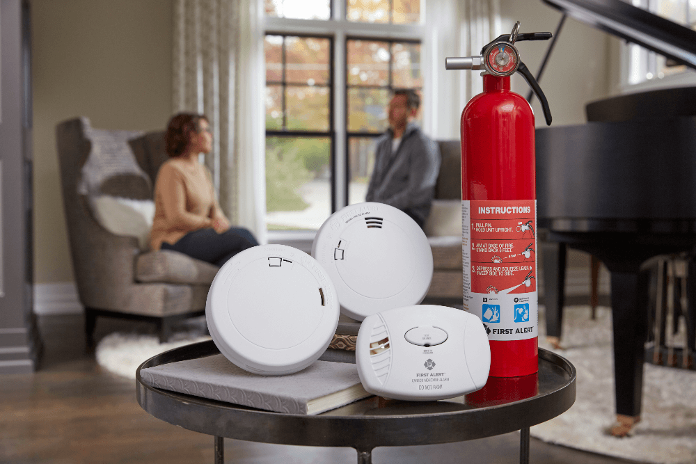 Where to place smoke alarms, CO detectors & fire extinguishers