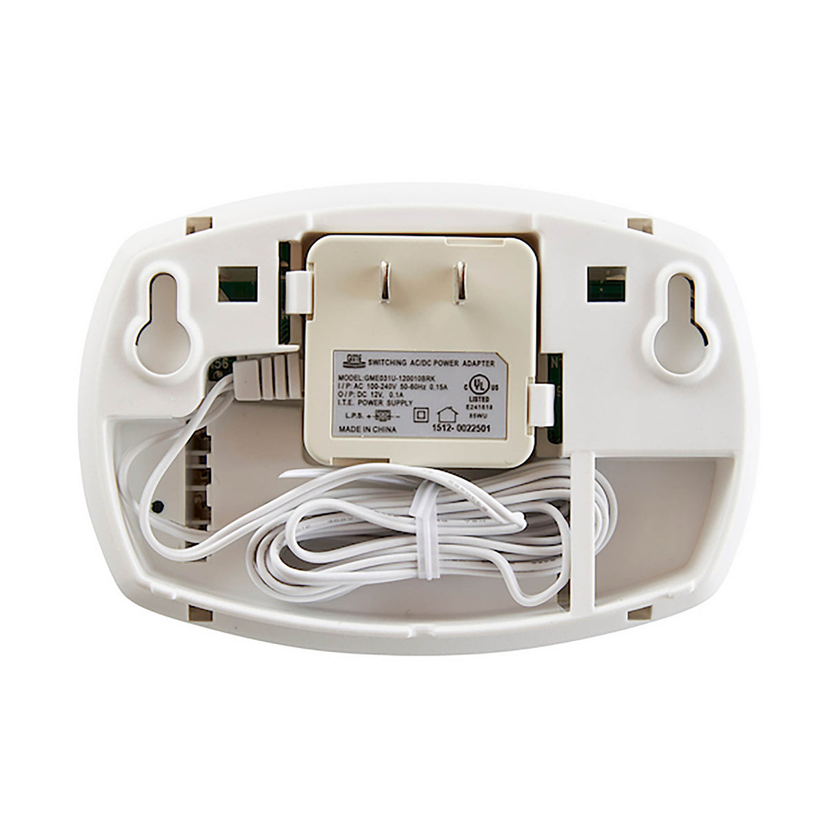 Back of CO3-P01D plug-in CO Alarm