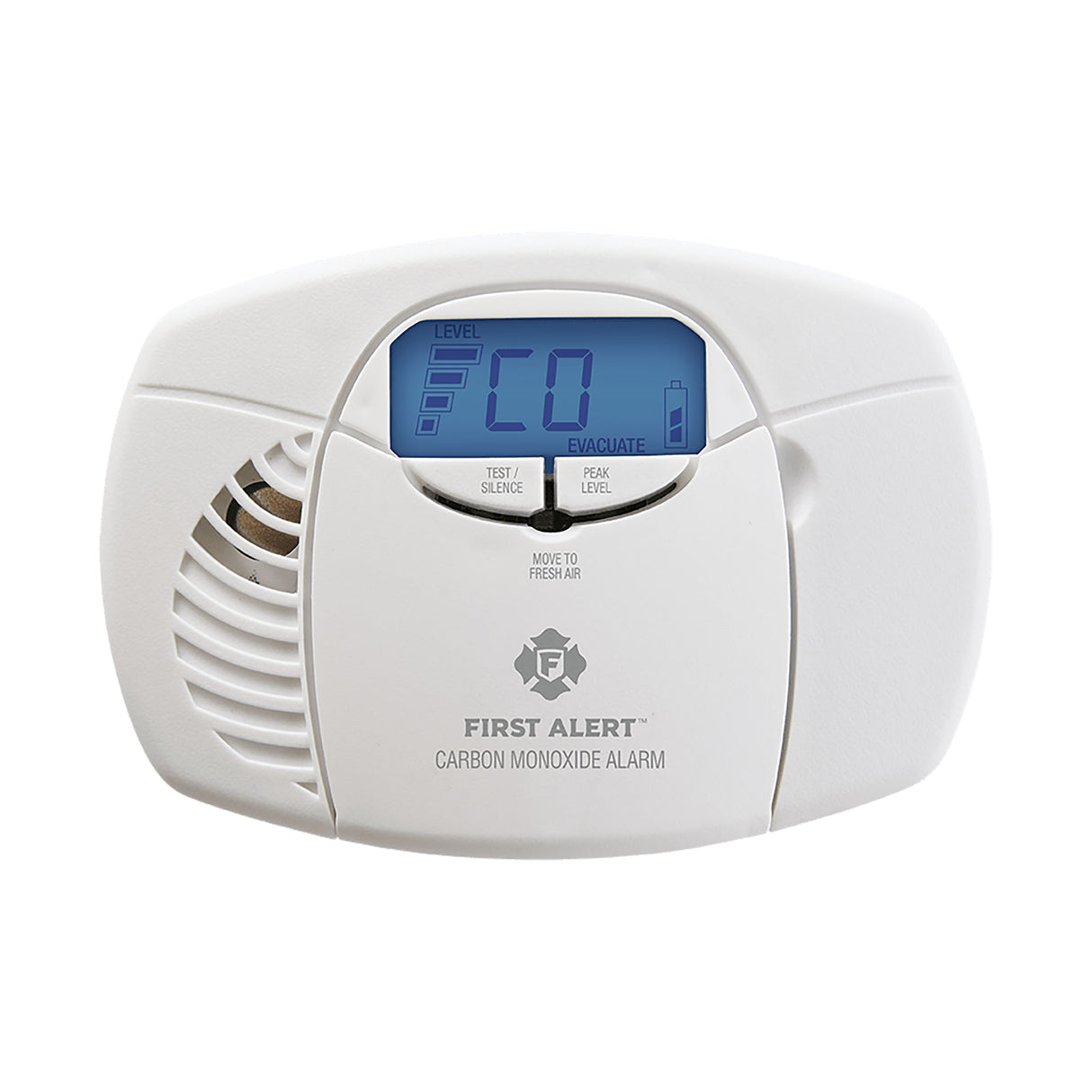CO410 Battery Operated Carbon Monoxide Alarm with Backlit Digital Display - Front