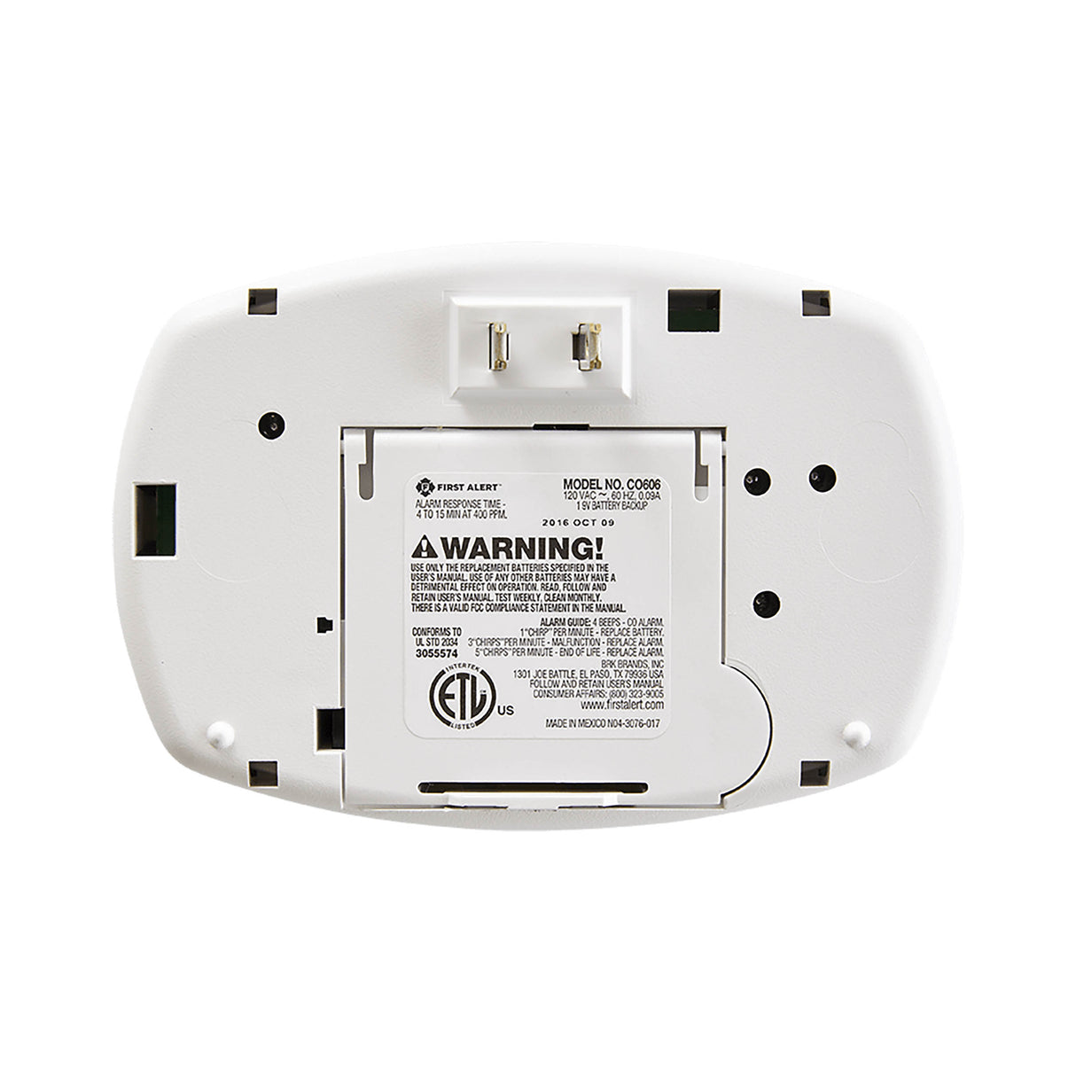Carbon Monoxide back view
