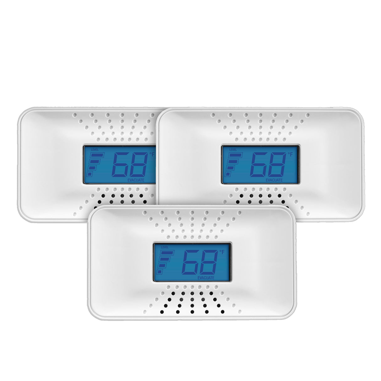 3 pack of FCO710CL3 10-Year Battery Carbon Monoxide Alarm w/Digital Display