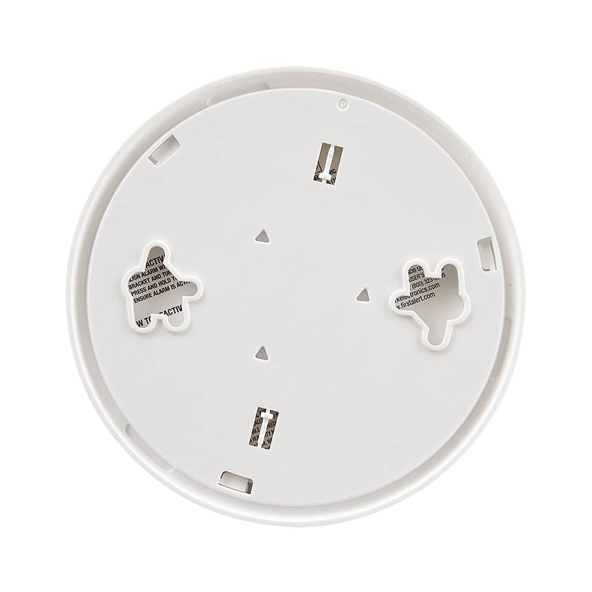 Smoke Alarm back view with mounting plate attached