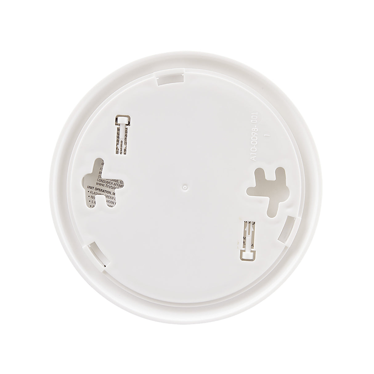 Smoke Alarm back view with mounting plate attached