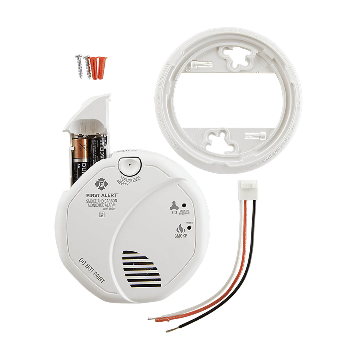 SC7010BV Hardwired Talking Photoelectric Smoke and Carbon Monoxide Alarm - Complete pack