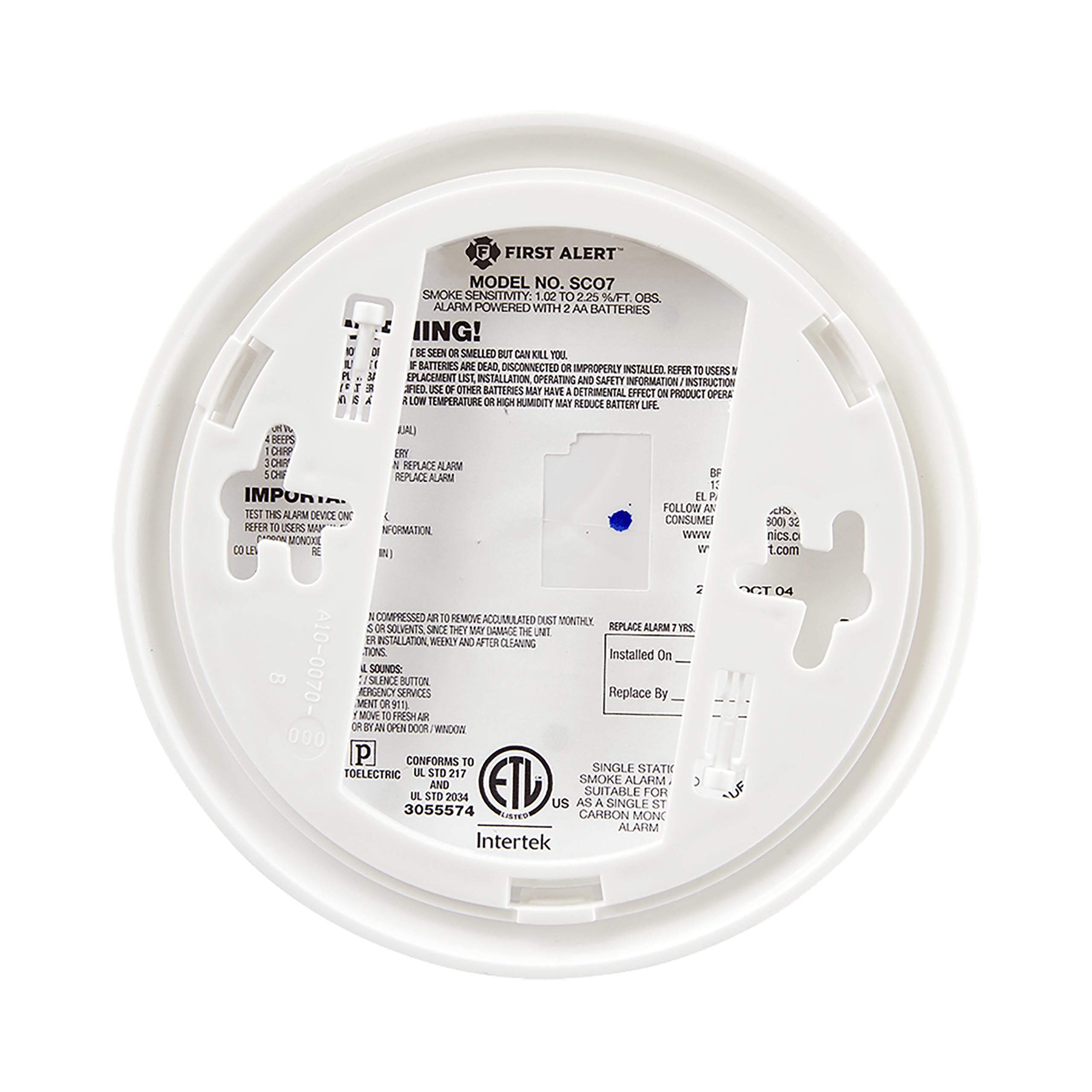 Battery Powered Combination Smoke and Carbon Monoxide Alarm with Voice