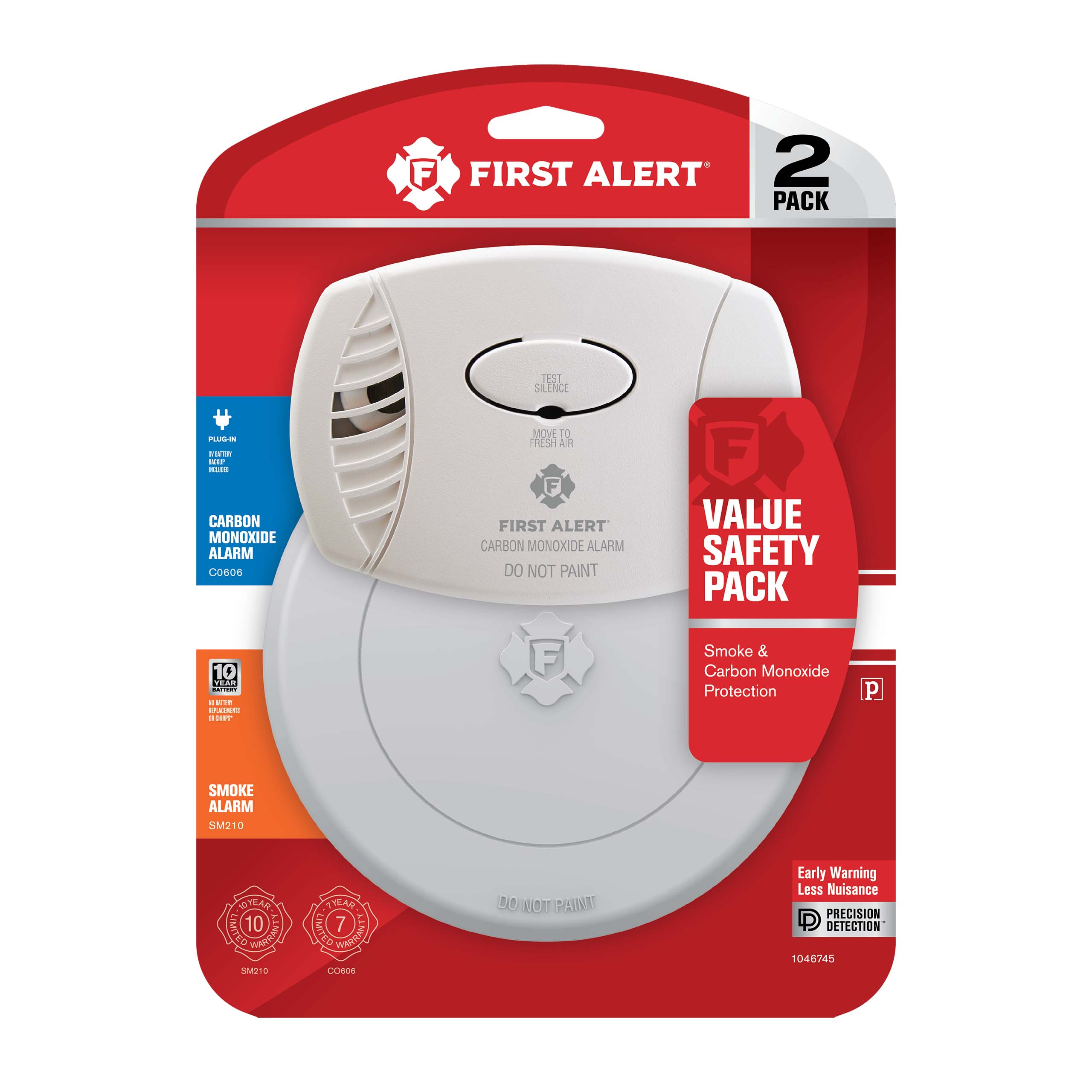 10-Year Battery Powered Smoke Alarm and Plug-In CO Alarm with Battery Backup Value Pack - Thumbnail 4