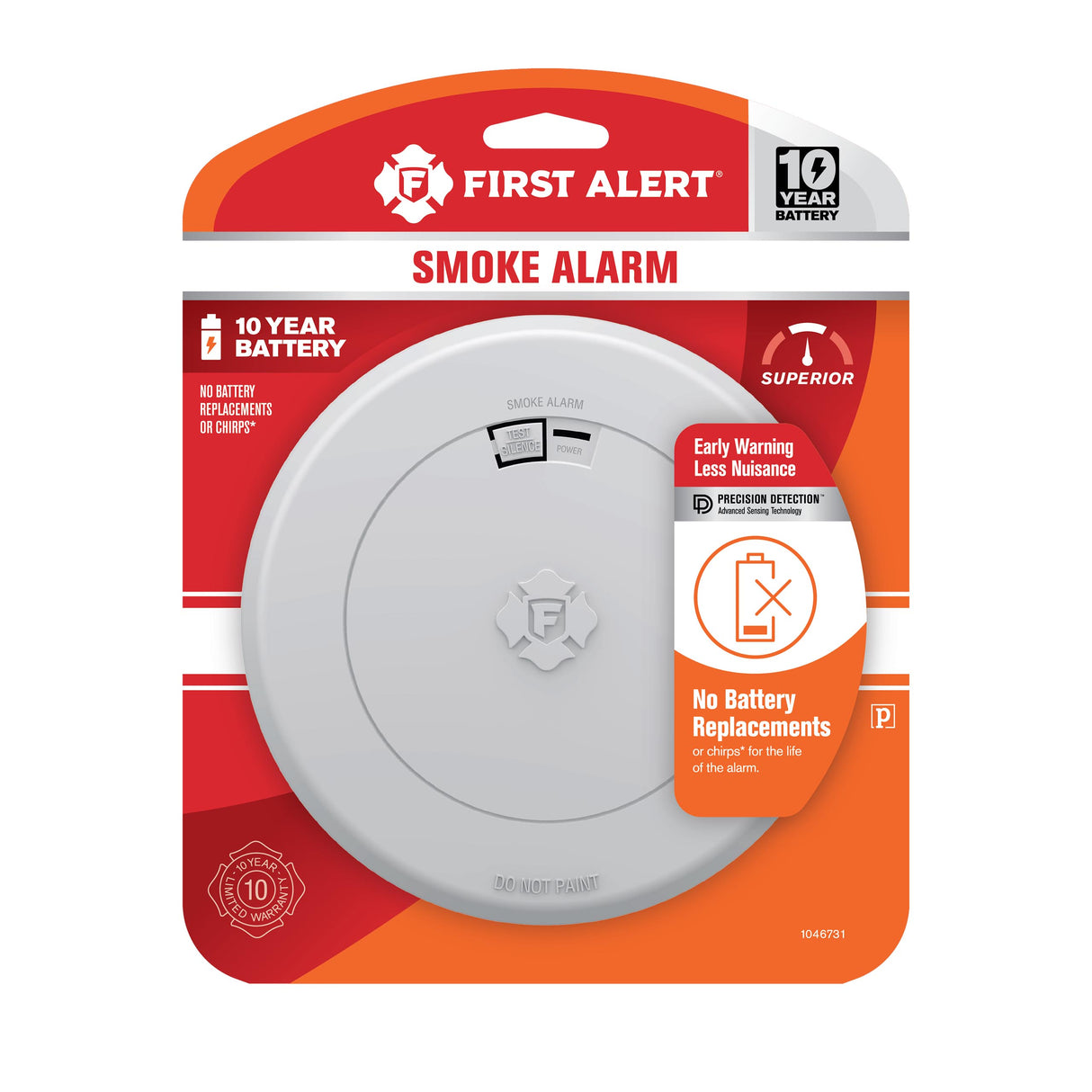 Smoke Alarm front view in package 1 pack